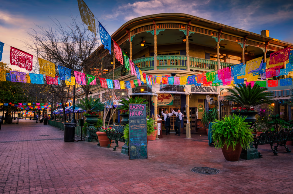 Historic Market Square in San Antonio with vibrant shops, local vendors, and cultural celebrations.