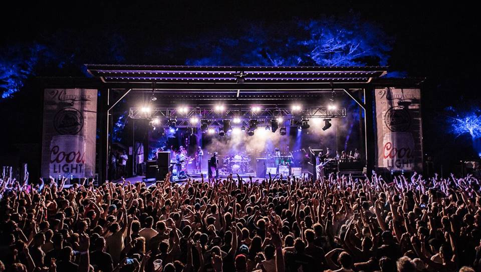 Night concert at Whitewater Amphitheater near Canyon Lake in the Texas Hill Country.